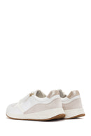Geox Women's White Bulmya Lace-Up Leather Sneaker | Derimod Geox Women's White Bulmya Lace-Up Leather Sneaker | Derimod