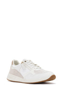 Geox Women's White Bulmya Lace-Up Leather Sneaker | Derimod Geox Women's White Bulmya Lace-Up Leather Sneaker | Derimod
