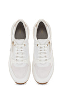 Geox Women's White Bulmya Lace-Up Leather Sneaker | Derimod Geox Women's White Bulmya Lace-Up Leather Sneaker | Derimod