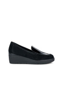 Geox Women's Black Ide B Wedge Heeled Leather Loafer | Derimod Geox Women's Black Ide B Wedge Heeled Leather Loafer | Derimod