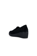 Geox Women's Black Ide B Wedge Heeled Leather Loafer | Derimod Geox Women's Black Ide B Wedge Heeled Leather Loafer | Derimod
