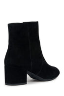 Geox Women's Black Eleana Thick Heeled Zippered Suede Leather Boots | Derimod Geox Women's Black Eleana Thick Heeled Zippered Suede Leather Boots | Derimod