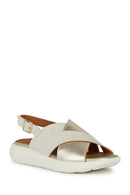 Geox Women's Beige Spherica Ec5 Strappy Leather Sandals | Derimod Geox Women's Beige Spherica Ec5 Strappy Leather Sandals | Derimod