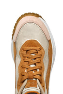 Geox Women Brown Oliviera + Grip Lace-Up Thick Sole Leather Sneaker | Derimod Geox Women Brown Oliviera + Grip Lace-Up Thick Sole Leather Sneaker | Derimod