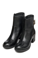 Geox Women Black D Serılda 60 A - Smo.Lea Buckled Zippered Heeled Leather Boot | Derimod Geox Women Black D Serılda 60 A - Smo.Lea Buckled Zippered Heeled Leather Boot | Derimod