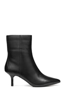 Geox Women Black D Kleopy B - Nappa Sheep Lea Zippered Thin Heeled Leather Boot | Derimod Geox Women Black D Kleopy B - Nappa Sheep Lea Zippered Thin Heeled Leather Boot | Derimod