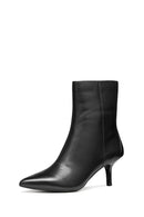 Geox Women Black D Kleopy B - Nappa Sheep Lea Zippered Thin Heeled Leather Boot | Derimod Geox Women Black D Kleopy B - Nappa Sheep Lea Zippered Thin Heeled Leather Boot | Derimod