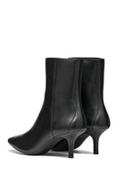 Geox Women Black D Kleopy B - Nappa Sheep Lea Zippered Thin Heeled Leather Boot | Derimod Geox Women Black D Kleopy B - Nappa Sheep Lea Zippered Thin Heeled Leather Boot | Derimod