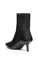 Geox Women Black D Kleopy B - Nappa Sheep Lea Zippered Thin Heeled Leather Boot | Derimod Geox Women Black D Kleopy B - Nappa Sheep Lea Zippered Thin Heeled Leather Boot | Derimod