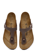 Birkenstock Men's Brown Gizeh Flip Flops | Derimod Birkenstock Men's Brown Gizeh Flip Flops | Derimod