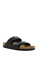 Birkenstock Erkek Siyah Çift Tokalı Arizona Bf Düz Terlik | Derimod Birkenstock Erkek Siyah Çift Tokalı Arizona Bf Düz Terlik | Derimod