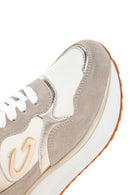 Alberto Guardiani Women's Beige Gold Louise Thick Sole Leather Sneaker | Derimod Alberto Guardiani Women's Beige Gold Louise Thick Sole Leather Sneaker | Derimod