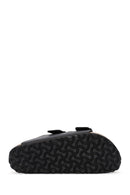 Birkenstock Women's Black Double Buckle Arizona Bf Flat Slippers | Derimod Birkenstock Women's Black Double Buckle Arizona Bf Flat Slippers | Derimod