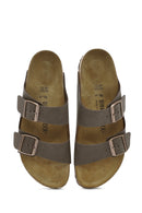 Birkenstock Kadın Kahverengi Arizona Eva Nubuk Deri Terlik | Derimod Birkenstock Kadın Kahverengi Arizona Eva Nubuk Deri Terlik | Derimod
