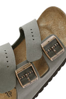 Birkenstock Women's Gray Arizona Eva Nubuck Leather Slippers | Derimod Birkenstock Women's Gray Arizona Eva Nubuck Leather Slippers | Derimod