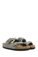 Birkenstock Women's Gray Arizona Eva Nubuck Leather Slippers | Derimod Birkenstock Women's Gray Arizona Eva Nubuck Leather Slippers | Derimod