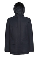 Geox Men's Navy Blue Monreale Hooded Coat | Derimod Geox Men's Navy Blue Monreale Hooded Coat | Derimod