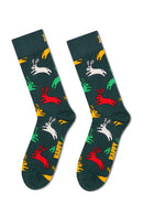 Happy Socks Male Green Patterned Cotton Socks | Derimod Happy Socks Male Green Patterned Cotton Socks | Derimod