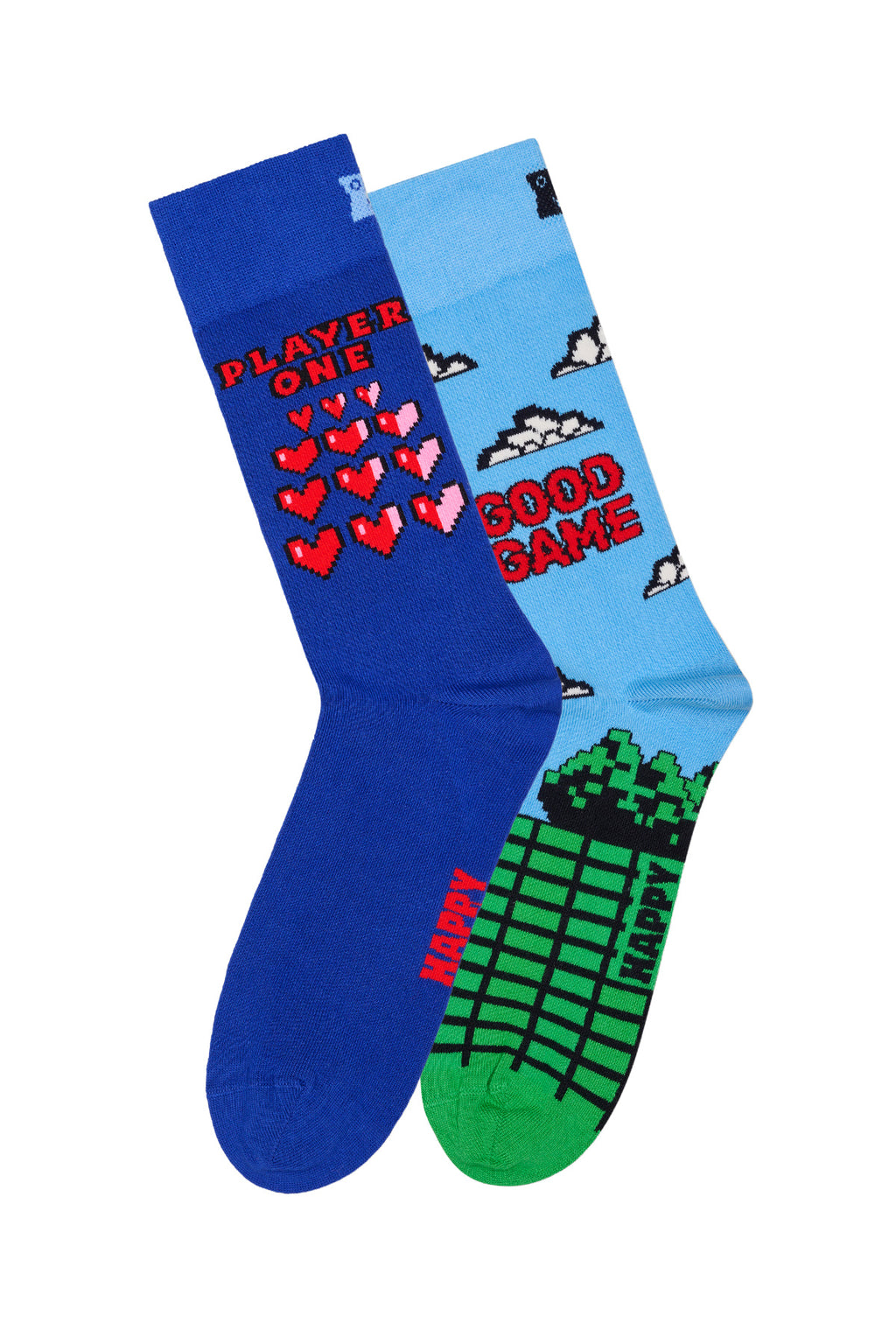Happy Socks Erkek Çok Renkli Desenli Pamuklu 2'li Çorap Seti