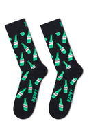 Happy Socks Male Black Patterned Cotton Socks | Derimod Happy Socks Male Black Patterned Cotton Socks | Derimod