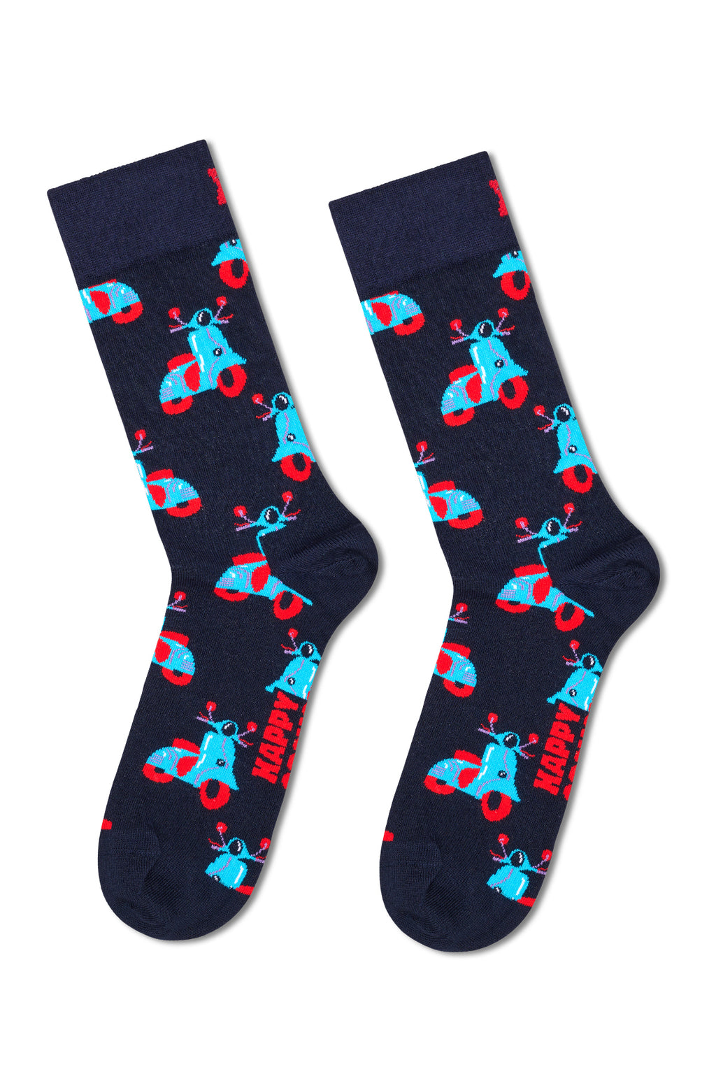 Happy Socks Erkek Lacivert Desenli Pamuklu 2'li Çorap Seti