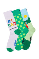 Happy Socks Male Multicolored Patterned Cotton 3-Pack Sock Set | Derimod Happy Socks Male Multicolored Patterned Cotton 3-Pack Sock Set | Derimod