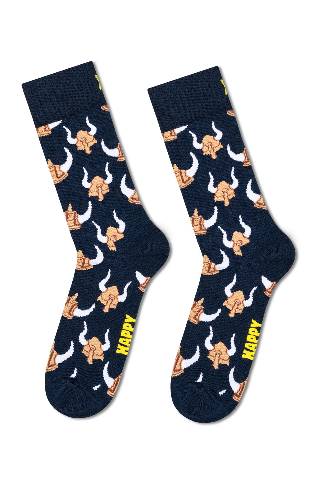 Happy Socks Erkek Lacivert Desenli Pamuklu Çorap