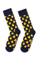 Happy Socks Male Navy Duck Patterned Cotton Socks | Derimod Happy Socks Male Navy Duck Patterned Cotton Socks | Derimod