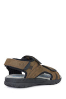 Geox Men's Brown Spherica Ec5 Ankle Strap Suede Leather Sandals | Derimod Geox Men's Brown Spherica Ec5 Ankle Strap Suede Leather Sandals | Derimod