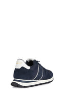 Geox Men's Navy Blue Spherica Lace-Up Leather Sneaker | Derimod Geox Men's Navy Blue Spherica Lace-Up Leather Sneaker | Derimod