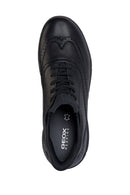 Geox Men's Black Nebula Lace-up Leather Sneaker | Derimod Geox Men's Black Nebula Lace-up Leather Sneaker | Derimod