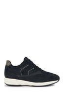 Geox Erkek Lacivert Happy Bağcıklı Süet Deri Sneaker | Derimod Geox Erkek Lacivert Happy Bağcıklı Süet Deri Sneaker | Derimod