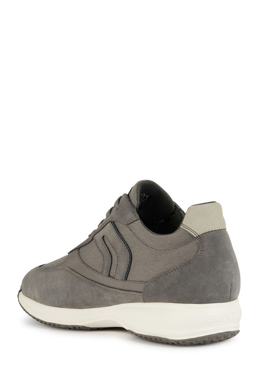 Geox Erkek Gri Happy Bağcıklı Süet Deri Sneaker