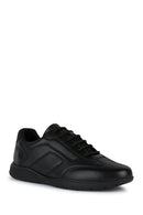 Geox Men's Black Spherica Ec2 Lace-up Leather Sneaker | Derimod Geox Men's Black Spherica Ec2 Lace-up Leather Sneaker | Derimod