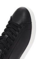 Geox Men's Black Spherica Lace-up Leather Sneaker | Derimod Geox Men's Black Spherica Lace-up Leather Sneaker | Derimod