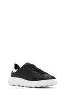 Geox Men's Black Spherica Lace-up Leather Sneaker | Derimod Geox Men's Black Spherica Lace-up Leather Sneaker | Derimod