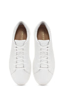 Geox Men's White Spherica Ecub Lace-Up Leather Sneaker | Derimod Geox Men's White Spherica Ecub Lace-Up Leather Sneaker | Derimod