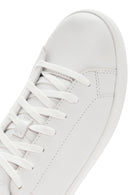 Geox Men's White Spherica Ecub Lace-Up Leather Sneaker | Derimod Geox Men's White Spherica Ecub Lace-Up Leather Sneaker | Derimod