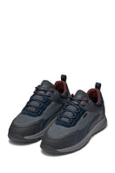 Geox Erkek Lacivert Bağcıklı Deri Sneaker | Derimod Geox Erkek Lacivert Bağcıklı Deri Sneaker | Derimod