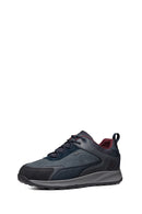 Geox Erkek Lacivert Bağcıklı Deri Sneaker | Derimod Geox Erkek Lacivert Bağcıklı Deri Sneaker | Derimod