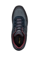 Geox Erkek Lacivert Bağcıklı Deri Sneaker | Derimod Geox Erkek Lacivert Bağcıklı Deri Sneaker | Derimod