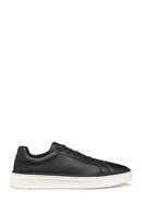 Geox Men's Black Zackerty Lace-Up Leather Sneakers | Derimod Geox Men's Black Zackerty Lace-Up Leather Sneakers | Derimod