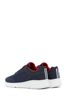 Geox Men Navy Blue Thick-Soled Lace-Up Fabric Sneaker | Derimod Geox Men Navy Blue Thick-Soled Lace-Up Fabric Sneaker | Derimod