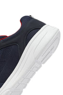 Geox Men Navy Blue Thick-Soled Lace-Up Fabric Sneaker | Derimod Geox Men Navy Blue Thick-Soled Lace-Up Fabric Sneaker | Derimod