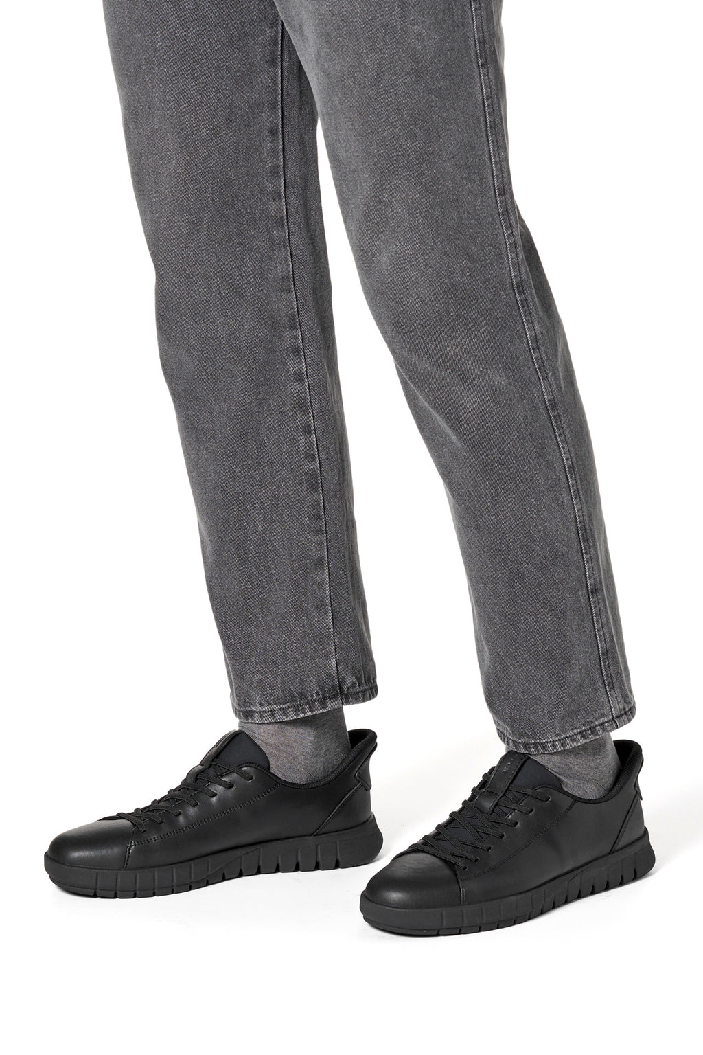 Geox Erkek Siyah U Flextrıde Plus Bağcıklı Deri Sneaker