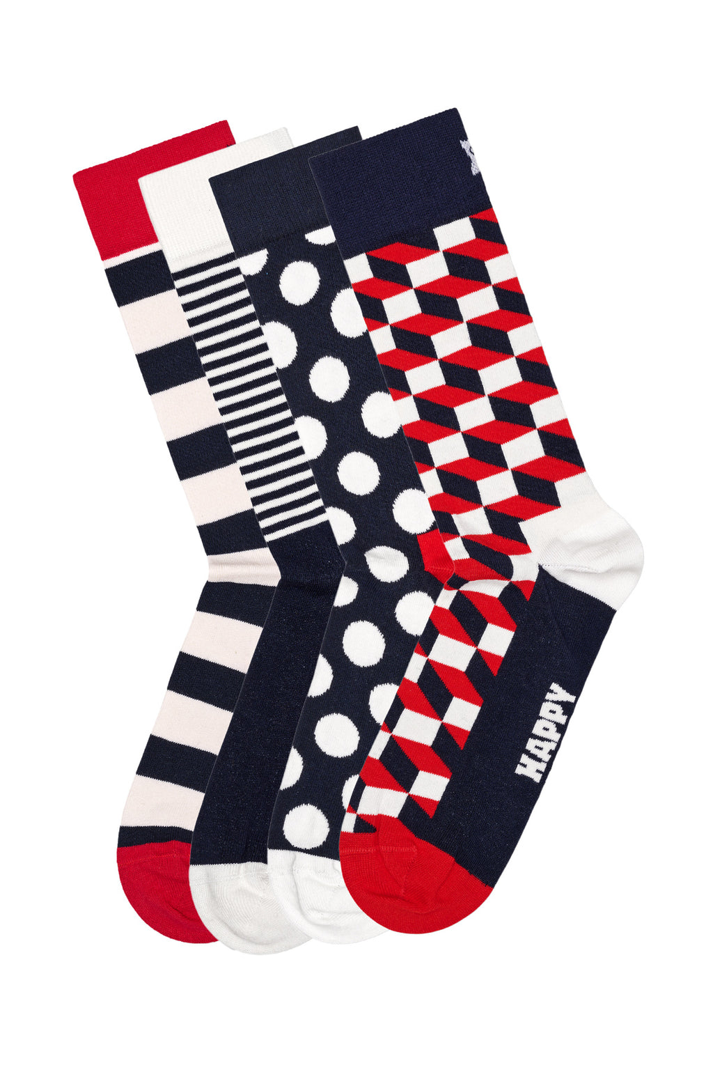 Happy Socks Erkek Lacivert 4’lü Pamuklu Çorap Seti