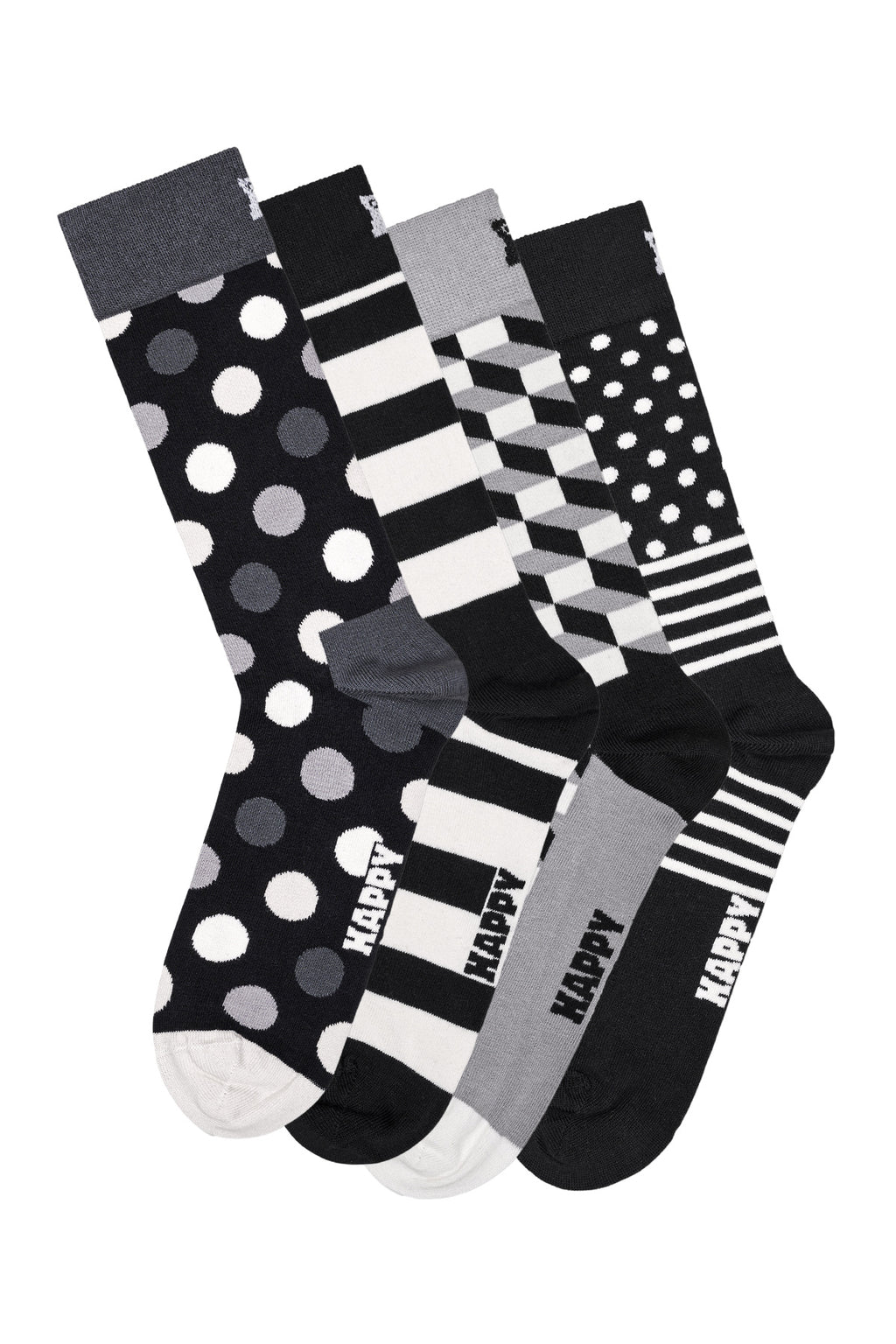 Happy Socks Kadın Siyah Klasik 4’lü Pamuklu Çorap Seti