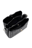 Women's Black Long Strap Printed Classic Shoulder Bag | Derimod Women's Black Long Strap Printed Classic Shoulder Bag | Derimod