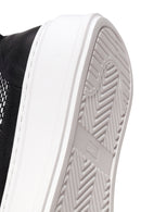 Woman Black Lace-Up Thick-Soled Leather Sneaker | Derimod Woman Black Lace-Up Thick-Soled Leather Sneaker | Derimod