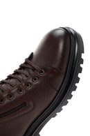 Men's Brown Leather Zippered Casual Boots | Derimod Men's Brown Leather Zippered Casual Boots | Derimod